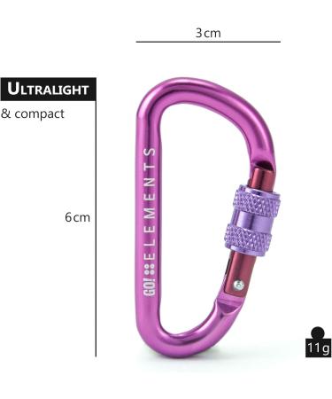 Buy GO!elements Carabiner Keyring - Micro 6 Mini Snap Hook with Screw Cap - Perfect Small Keychain for Travel - International Shipping Available - Buy Online on GoSupps.com