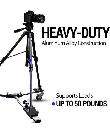Vidpro PD-1 Professional Tripod Dolly - Heavy Duty with Adjustable Leg Mount and Locking Wheels - Carrying Case Included - Ideal for Cameras, Camcorders, and Lighting Equipment - Buy Online on GoSupps.com