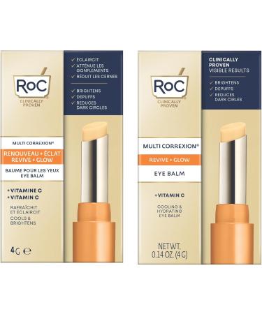 RoC Multi Correxion Revive + Glow Eye Balm Vitamin C + Peptide Formula Dark Circle Reduction Touchless Application Eye Cream - 4g - Buy Online on GoSupps.com