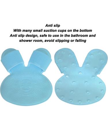 Saluaqui Silicone Shower Foot Scrubber Mat with Strong Suction Cups - Non-Slip Foot Massage Device in Blue | Ultimate Shower Cleaner - Buy Online on GoSupps.com