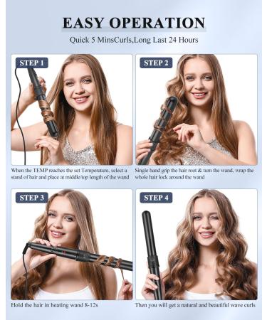CkeyiN 32mm Hair Curling Wand - Professional Ceramic Barrel Curling Iron - Buy Online on GoSupps.com