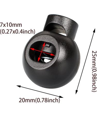 DYZD Single Hole Cord Lock Plastic Spring Toggle Stopper for Drawstrings, Paracord - Black (10 PCS) - Buy Online on GoSupps.com