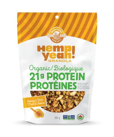 Manitoba Harvest Hemp Yeah! Granola Honey & Oats 283 g with 21 g of Protein 5 g Omegas 3 g of Fibre and 10 g Sugar Per Serving Organic Non-GMO (Pack of 6) Packaging May Vary 6 Pack Honey & Oats