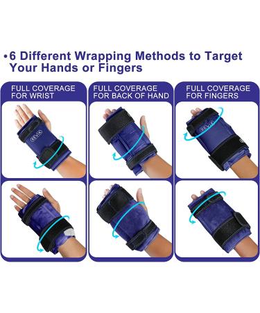 REVIX Wrist Ice Pack Wraps - 2-Piece Set for Carpal Tunnel Relief and Hand Injuries - Reusable Gel Packs for Rheumatoid, Tendinitis, and Swelling - Navy - Buy Online on GoSupps.com