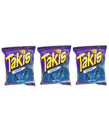 Takis Blue Heat Limited Edition 3.25oz - (Pack of 3) - US Import - American Corn Chips - Party Snack