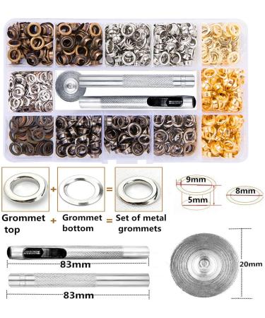 Metal Grommet Kit 3/16 inch 400Pcs Grommets Eyelets Sets with 3 Pieces Install Tool Kit and Box for Shoes Clothes Crafts Bag DIY Project 4 Colors 3/16 inch 400 Sets  4 Colors - Buy Online on GoSupps.com