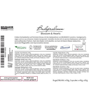 BRUBAKER Handmade Vegan Bath Chocolates Set | Blossom & Hearts - Luxurious 6-Piece Spa Gift for Relaxation - International Shipping - Buy Online on GoSupps.com