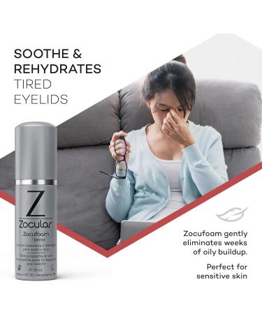 Zocular ZocuFoam Eyelid Cleanser 50ml - Foaming Eyelid Scrub for Blepharitis Demodex and Inflammation - Stye Treatment for Eyes - Natural pH Balanced Treatment - Buy Online on GoSupps.com