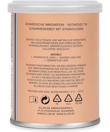 Probiotic Tampons Normal (12 Pieces) - Ellen - Gentle Care for Vaginal Health with Probiotics - Buy Online on GoSupps.com