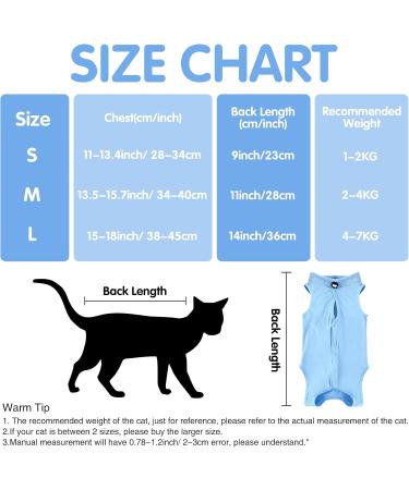 Yoolhamy Katzenbody - After Op Recovery Suit for Cats | Professional Post-Surgery Wear | E-Collar Alternative for Abdominal Wounds - Blue S - Buy Online on GoSupps.com
