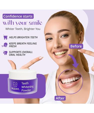 Huzayl Teeth Whitening Powder Natural Tooth Whitener for Coffee, Tea, Smoking Stains Enamel-Safe & Dentist Recommended Gentle on Sensitive Teeth Fast Results 15g - Buy Online on GoSupps.com