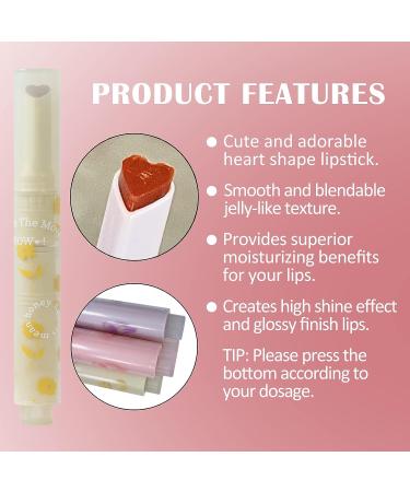 U-Shinein Jelly Lipstick Tinted Lip Gloss Heart Shape Lip Glaze - Peach Oolong | Hydrating Glossy Lip Balm with High-shine Finish - Buy Online on GoSupps.com