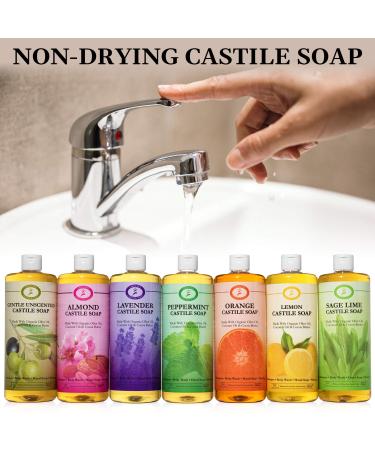 Carolina Peppermint Castile Soap 32oz - Organic Body Wash with Skin-Softening Olive Oil - Vegan and Pure Castile Soap Liquid - Buy Online on GoSupps.com