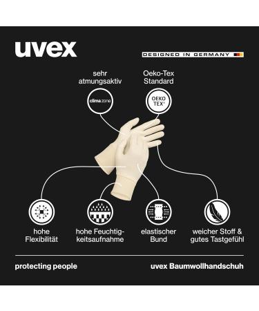 Uvex Cotton Gloves (5 Pairs) - Breathable & Elastic Cosmetic & Assembly Shoe Size 08/M Sensitive Undercoat & Coin Glove - Buy Online on GoSupps.com