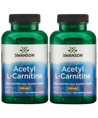 Swanson Acetyl-L-Carnitine - Amino Acid Supplement Promoting Cognitive Health & Muscle Support - Natural Formula May Promote Nervous System Health - (100 Veggie Capsules) 2 Pack - Buy Online on GoSupps.com