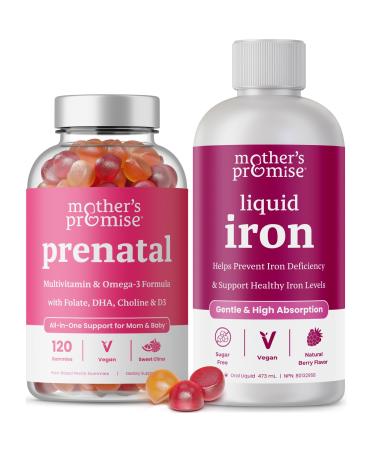 Mother's Promise Prenatal Gummies & Liquid Iron Bundle