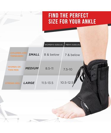 2022 Upgraded Lace Up Ankle Brace for Men & Women - Adjustable Ankle Support for Sprains, Injuries & Achilles Tendonitis (Medium) - Buy Online on GoSupps.com