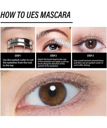 Diamond Glitter Mascara Long Lasting Curl Thick Extension Shiny Mascara Quick Drying Waterproof Shimmer Eye Lash Makeup 8ml - Buy Online on GoSupps.com
