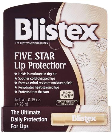Blistex Five Star Lip Protection SPF 30 - 0.15 oz (Pack of 6) - Sunscreen Lip Balm Set - Buy Online on GoSupps.com