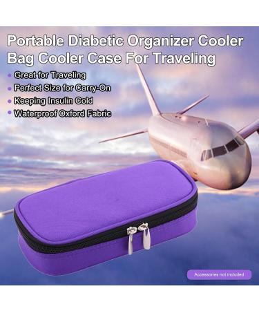 Walfront Portable Diabetic Cooler Bag - Travel Case for Insulin & Medical Supplies - Purple Organizer for Camping & On-the-Go Care - Buy Online on GoSupps.com
