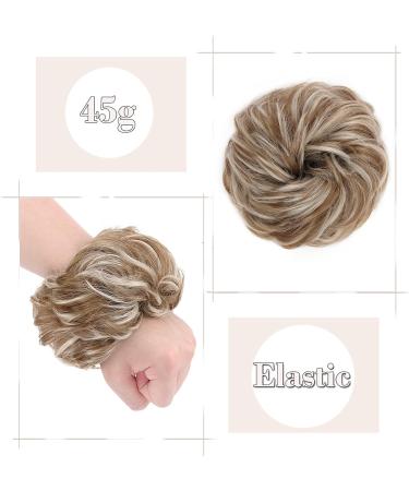 Messy Hair Scrunchies Thick Hair Bun Extensions 45g Coffee Brown mix Bleach Blonde Honey Blond-Bleach Blond - Buy Online on GoSupps.com
