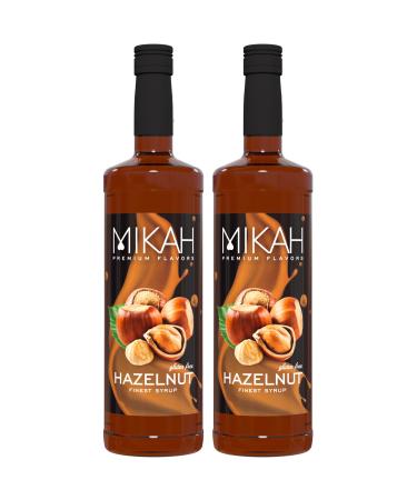 Mikah - Premium Flavors - Hazelnut (hazelnut) x2 | Syrup for drinks and desserts | Professional use | 2 bottles of 1 liter (2x1000ml)