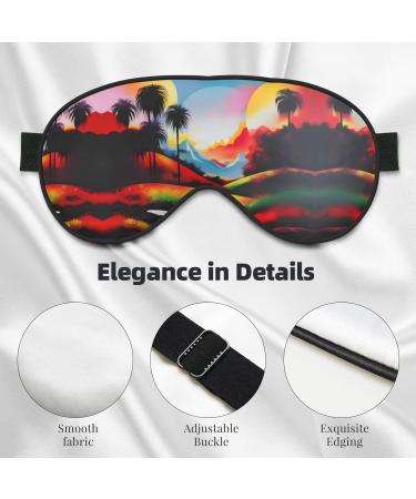 SSIMOO Landscape Painting Soft Sleep Eye Mask | Breathable Eye Patch for Women | Perfect Travel Relaxation Accessory - Black - Buy Online on GoSupps.com