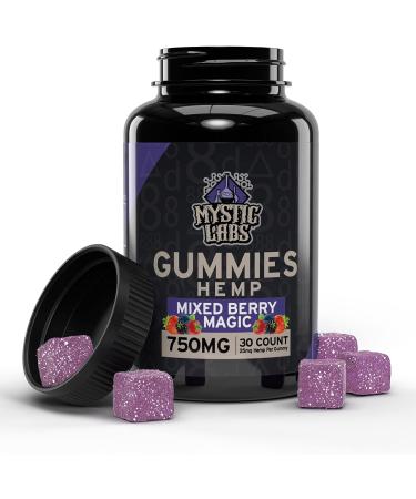 Mystic Labs Hemp Gummies 750mg - 30 Count Large Size for Pain, Inflammation, Rest, Stress - High Potency USA Made - Buy Online on GoSupps.com