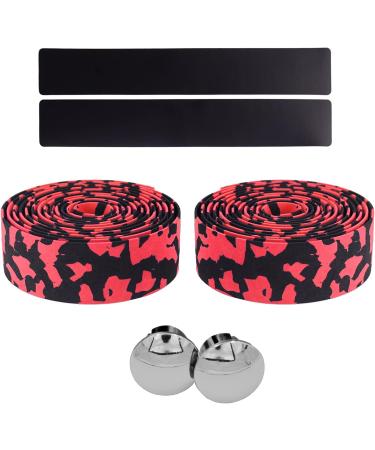 KINGOU Camouflage EVA Road Bike Handlebar Tape Bar Wraps - Black & Red (2PCS) - Buy Online on GoSupps.com