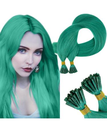 Runature real hair Extensions I tips blue -green 45cm real hair 25g i tip extensions real hair teal cold fusion hair extension real hair extensions i tips green invisible color #teal 25 stand 45cm itip #teal - Buy Online on GoSupps.com