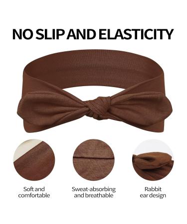 MISUPORVE Bow Headbands for Women - 6 Pack of Elastic Rabbit Ears Hair Bands for Fashionable Workout Head Wrap - Cute Hair Accessories - Buy Online on GoSupps.com