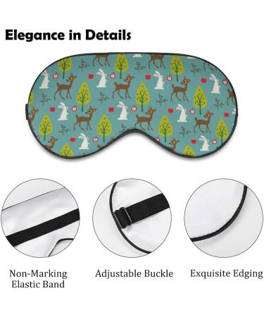 Deer and Rabbit Pattern Sleep Mask Eye Cover for Sleeping Blindfold with Adjustable Strap Blocks Light Night Travel Nap for Men Women - Buy Online on GoSupps.com