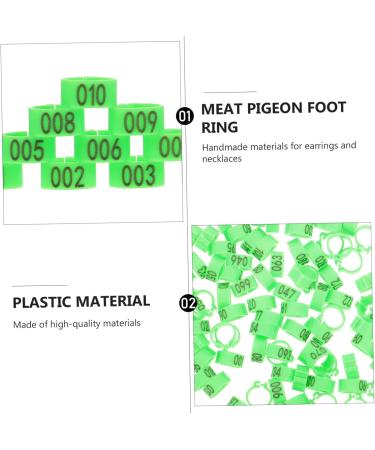 CIYODO 100 pcs Chick Colorful Quail Things Ring Anklet Pet Cockfighting Dove Parrot Feet Numbered 1.3X1.3CM Green - Buy Online on GoSupps.com