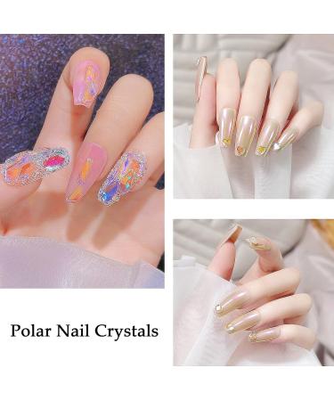 100PCS Mixed AB Crystal Nail Rhinestones - Round Multi Sizes Shapes Glass Gems for Nail Art, DIY Crafts, Jewelry - Translucent Aurora - Buy Online on GoSupps.com