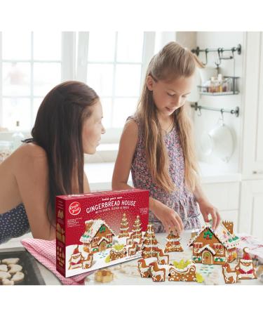 Gingerbread House Kit Pre Baked 1.8KG XL|Reindeer Xmas Tree Santa Sleigh Writing Icing Cookies Gummy Sweets Buttons Holly Leaves Berries Jelly Beads Add Candy Cane Fun Christmas Gifts for Family Kids - Buy Online on GoSupps.com