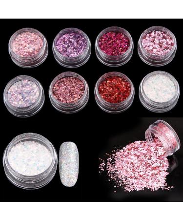 Jiacheng29 Nail Glitter Powder Pigment - 8 Tins for DIY Nail Art & Decoration | International Shipping - Buy Online on GoSupps.com
