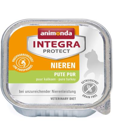 Animonda Integra Protect Kidney Cats - Wet Food for Renal Insufficiency Pure Turkey 6 x 100g Pack of 6 Optimal Nutrition for Your Cat's Health - Buy Online on GoSupps.com