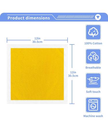 Kigai 2 Pack Yellow Washcloths - Soft & Reusable Cotton Face Towels | Gym, Hotel & Spa Quality Fingertip Towels - Buy Online on GoSupps.com