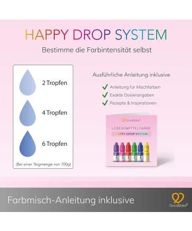 Goodbake Food Coloring Set - 6 Highly Concentrated Sugar-Free Pigments for Drinks & Slime - 6 x 11ml - Buy Online on GoSupps.com