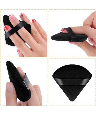 12pc Triangle Powder Puff Makeup Sponges with Strap - Soft Velour Beauty Tool for Mineral Powder & Foundation - Black - Buy Online on GoSupps.com