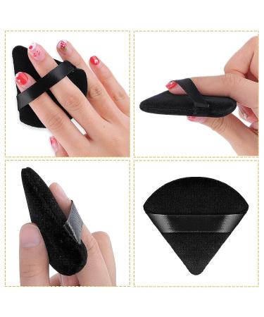 Triangle Powder Puff Makeup Sponge Set - Soft Velour Powders Puffs for Mineral Powder, Body & Loose Powder - Black, 2 Pcs - Buy Online on GoSupps.com