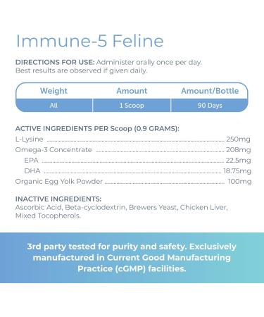 Immuno-5 Immune & Respiratory Support Powder for Cats from Veterinarian Recommended Solutions with L-Lysine Omega-3 & Egg Yolk - Buy Online on GoSupps.com