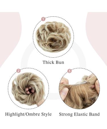 Women's Messy Bun Hair Piece - Coffee Brown to Bleach Blonde | Hair Scrunchies for Stylish Updos - Buy Online on GoSupps.com