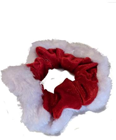 Pritties Accessories Christmas Red Velvet and White Fur Trim Hair Scrunchie Bobble Elastic Hair Band - Buy Online on GoSupps.com