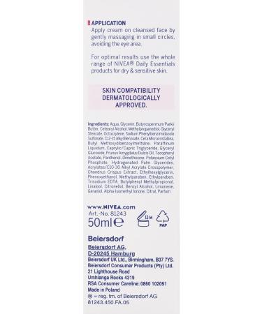 NIVEA Daily Essentials Rich Moisturising Day Cream SPF 15 - Hydrating 50ml for All Skin Types - International Shipping Available - Buy Online on GoSupps.com