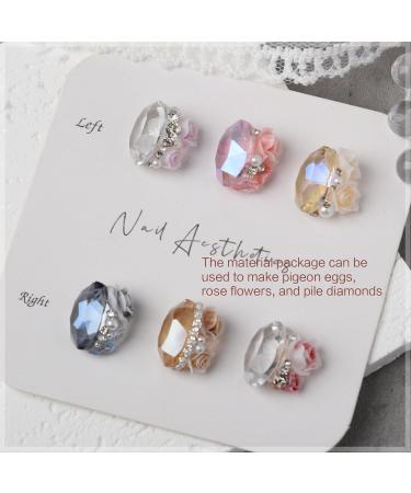 Rose Flowers Nail Round Pearls Nail Art 3D Flowers Nail Rhinestones Charm Nail Art Decor for Acrylic Nails Rose Flowers Nail Round Pearls Nail Art Nail Art Decorations - Buy Online on GoSupps.com