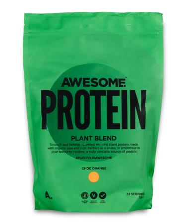 Chocolate Orange Awesome Protein Powder by Ben Coomber | 1kg Vegan Organic Flavoured Protein | 33 Servings Low-Calorie Plant-Based Chocolate Orange Protein Powder