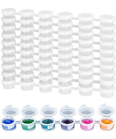 FengWu 100 Strips 3ML Empty Paint Strips with Lids Mini Plastic Painting Cup Pots Clear Storage Painting Containers for Classrooms Schools Festivals Arts Crafts Supplies  600 Pots in Total