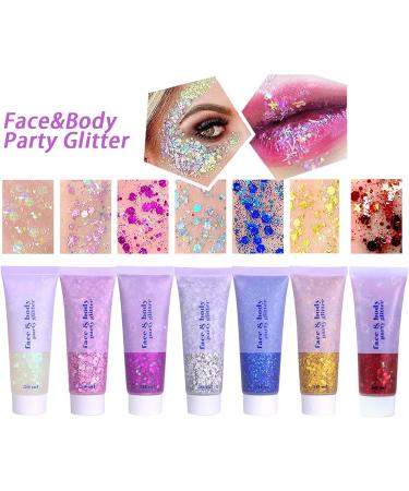 Prreal Body Glitter Gel 50ml - Holographic Face & Body Sequins Chunky Glitter for Makeup Eyeshadow & Nails - Festival Ready Shimmer #Green - Buy Online on GoSupps.com
