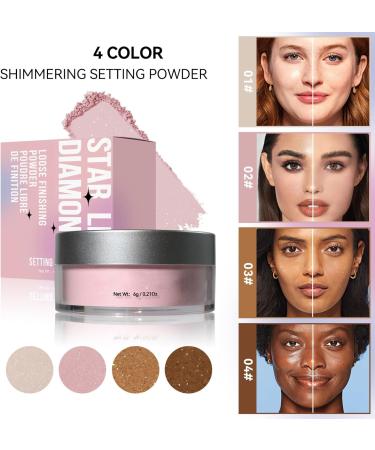 Smooth Setting Powder Poudre Loose Highlighter Makeup for Light Medium and Dark Skin Tones Translucent Setting Powder 0.21 Ounce (2) - Buy Online on GoSupps.com